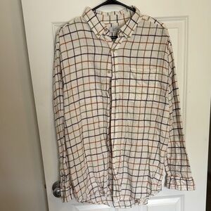 Croft & Barrow Orange and White Casual Button Down Shirt